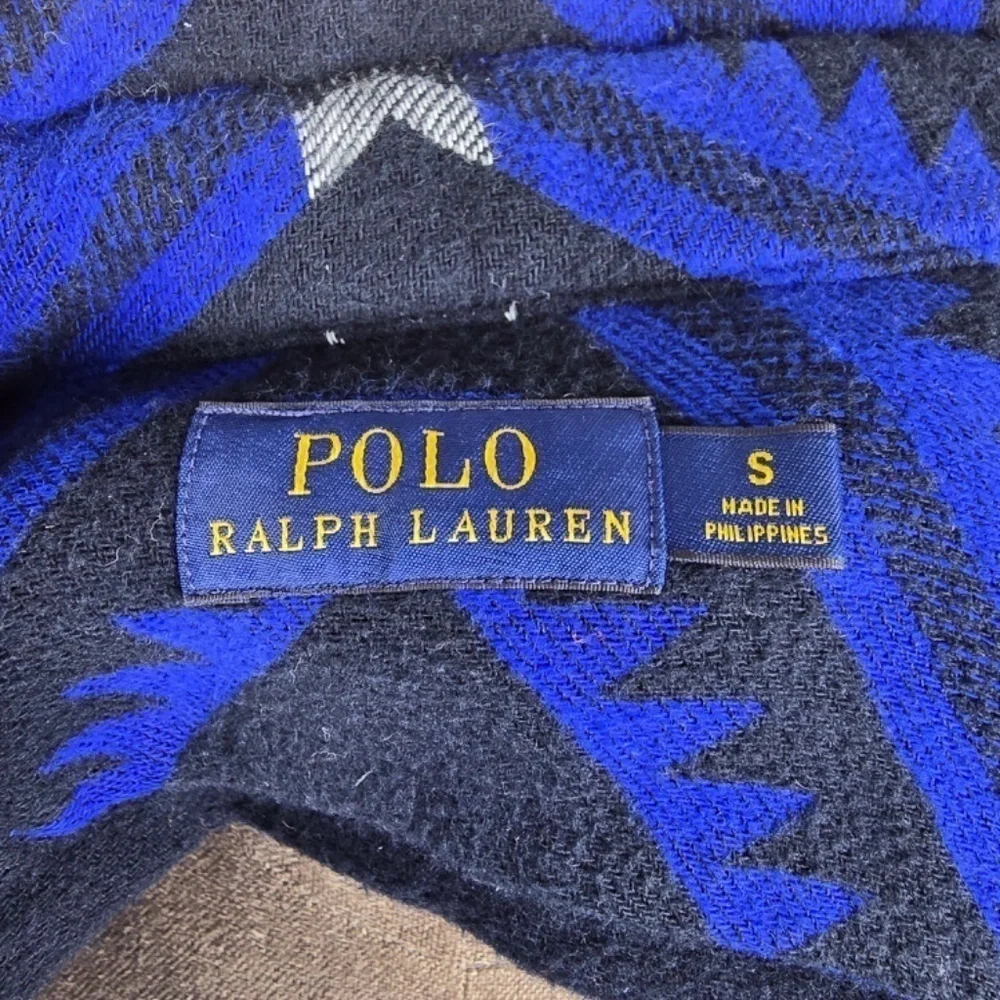 Polo Ralph Lauren- Mens S Beacon Southwest Blanket Cotton Thick Blue/Black Shirt